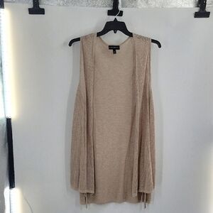 Lane Bryant Tan Knit Long Vest